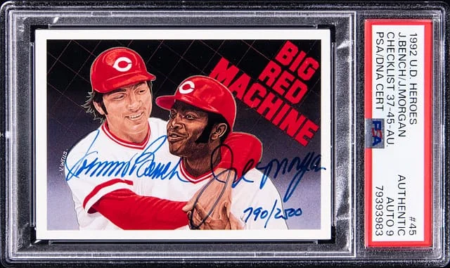 1992 Upper Deck Joe Morgan/Johnny Bench Heroes Checklist 37-45 #45 card image