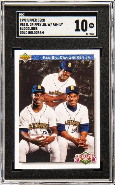 1992 Upper Deck Ken Griffey Jr. With Family Bloodlines Gold Hologram #85 card image
