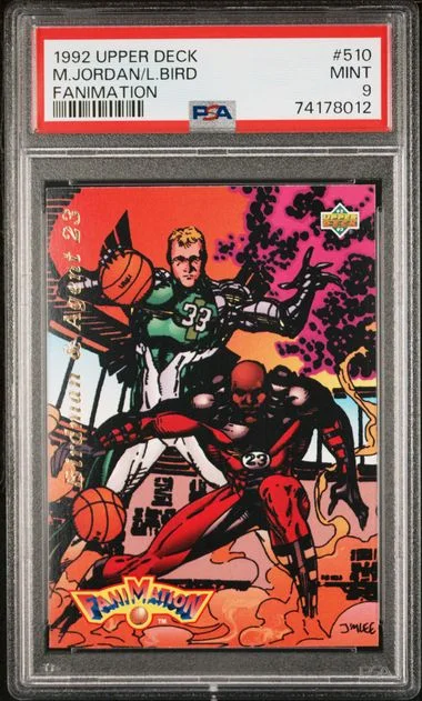 1992 Upper Deck Larry Bird/Michael Jordan Fanimation #510 card image