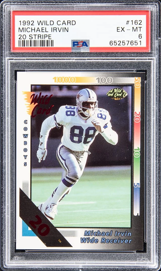 1992 Wild Card 20 Stripe Michael Irvin #162 card image