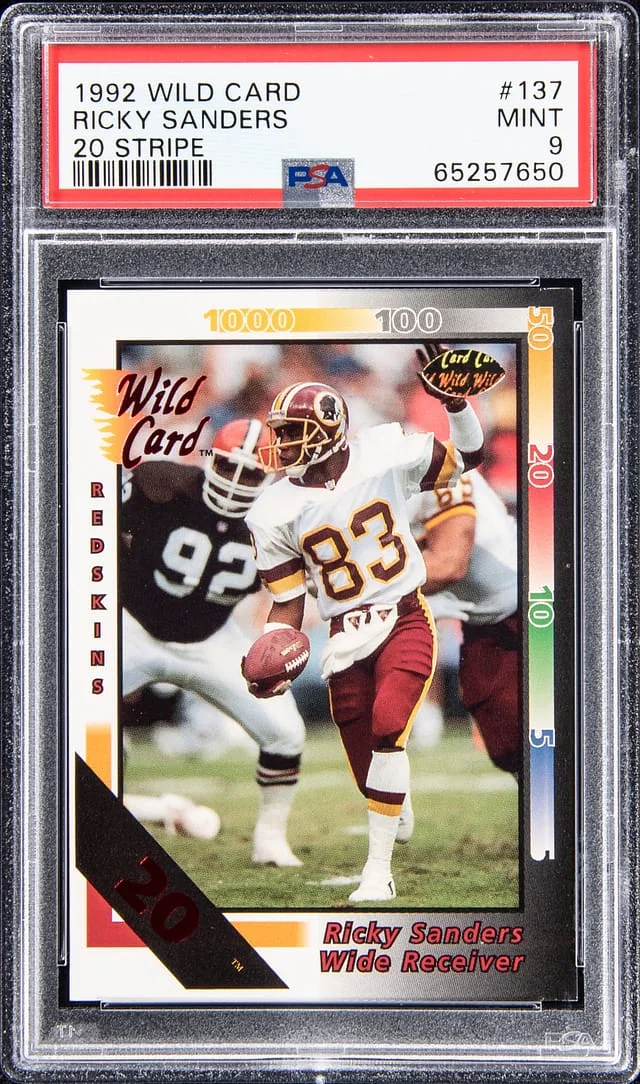 1992 Wild Card 20 Stripe Ricky Sanders #137 card image