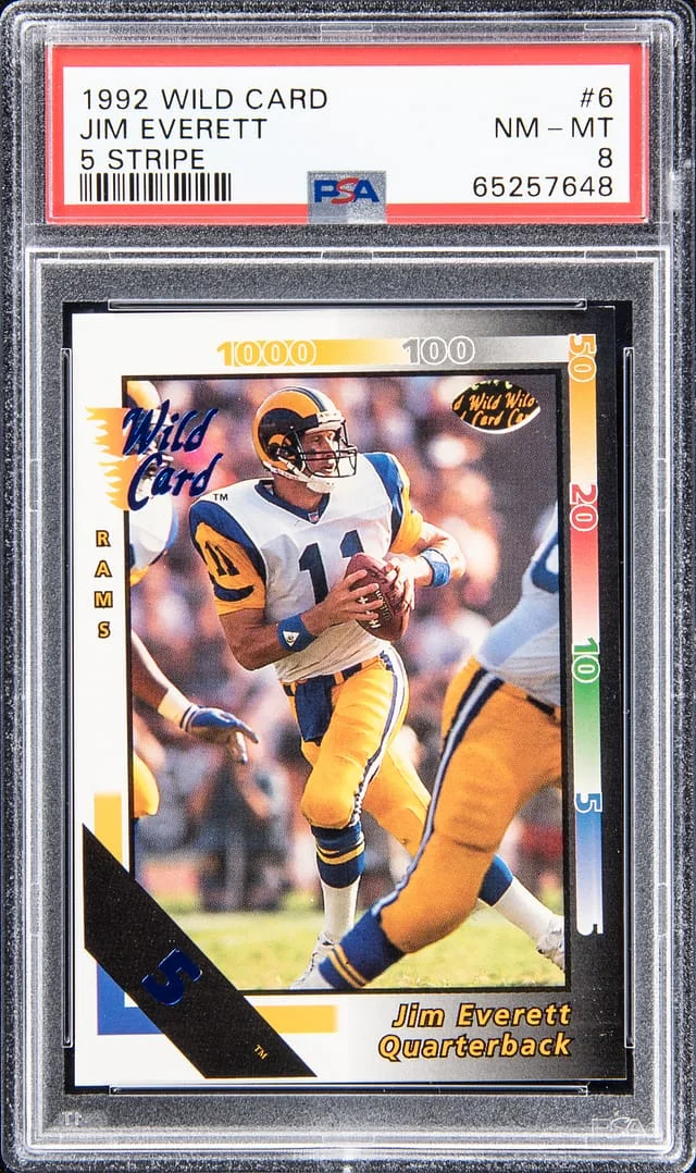 1992 Wild Card 5 Stripe Jim Everett #6 card image