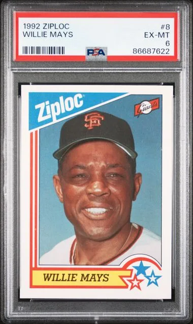 1992 Ziploc Willie Mays #8 card image
