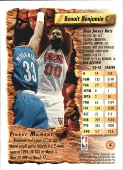 1993-94 Finest Benoit Benjamin #4 card back image