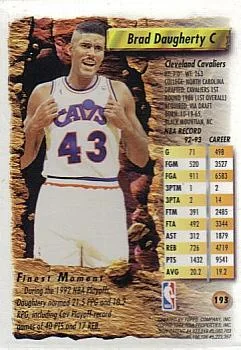 1993-94 Finest Brad Daugherty #193 card back image