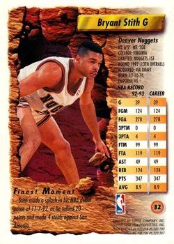 1993-94 Finest Bryant Stith #82 card back image