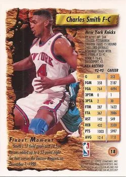 1993-94 Finest Charles Smith #18 card back image