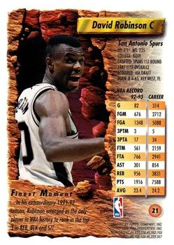 1993-94 Finest David Robinson #21 card back image