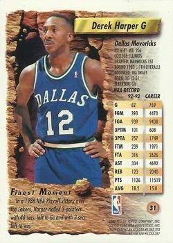 1993-94 Finest Derek Harper #31 card back image
