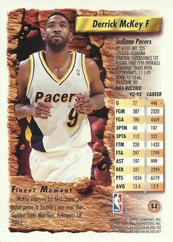 1993-94 Finest Derrick McKey #52 card back image
