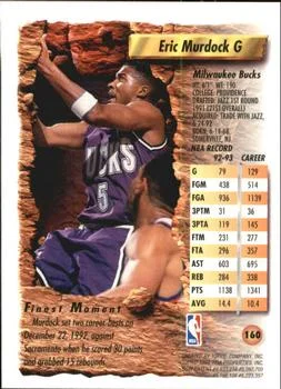 1993-94 Finest Eric Murdock #160 card back image
