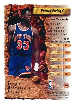 1993-94 Finest Patrick Ewing AF [Refractors] Refractors #90 card back image