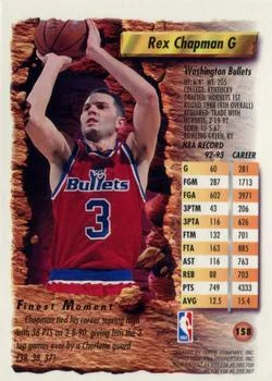 1993-94 Finest Rex Chapman #158 card back image