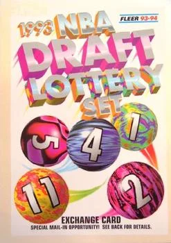 1993-94 Fleer 1993 NBA Draft Lottery Set Exchange Card RDM 1993 NBA Draft Lottery Set Redemption #NNO card image