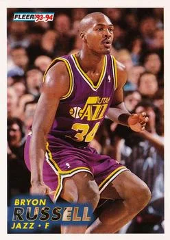 1993-94 Fleer Bryon Russell Variant #389 card image