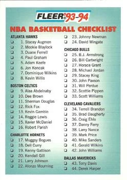 1993-94 Fleer Checklist: 1-85 #238 card image