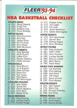 1993-94 Fleer Checklist: 241-354 #399 card image