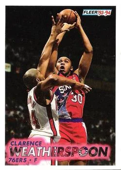 1993-94 Fleer Clarence Weatherspoon Variant #161 card image