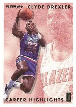 1993-94 Fleer Clyde Drexler Gold Clyde Drexler Career Highlights #12 card image