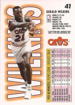 1993-94 Fleer Gerald Wilkins Variant #41 card back image