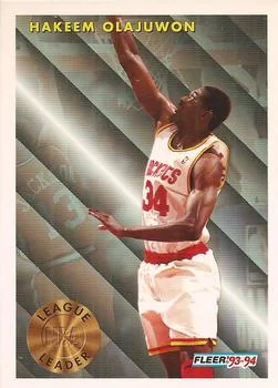 1993-94 Fleer Hakeem Olajuwon LLBlocked Shots Leader Variant #225 card image
