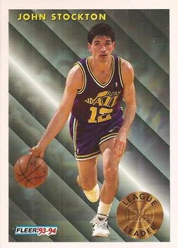 1993-94 Fleer John Stockton LLAssists Leader Variant #228 card image