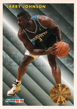 1993-94 Fleer Larry Johnson LLMinutes Played Leader Variant #223 card image