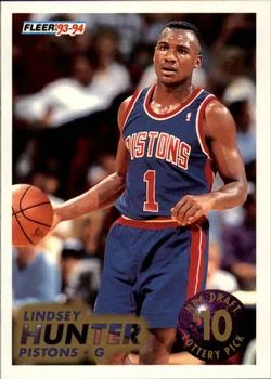 1993-94 Fleer Lindsey Hunter EXCH 1993 NBA Draft Lottery Pick Exchange #10 card image