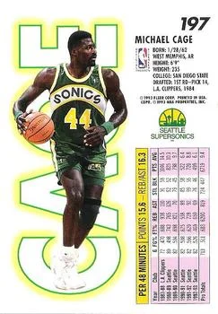 1993-94 Fleer Michael Cage Variant #197 card back image