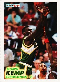 1993-94 Fleer Shawn Kemp PROMO Perforated Promo Sheet Singles #199 card image