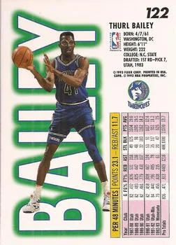 1993-94 Fleer Thurl Bailey Variant #122 card back image