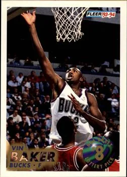 1993-94 Fleer Vin Baker EXCH 1993 NBA Draft Lottery Pick Exchange #8 card image