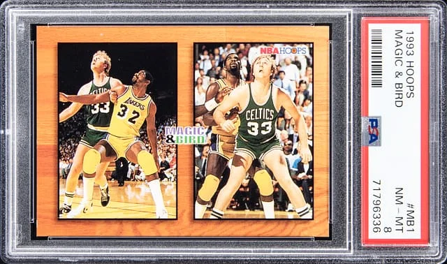 1993-94 Hoops Magic Johnson/Larry Bird #MB1 card image