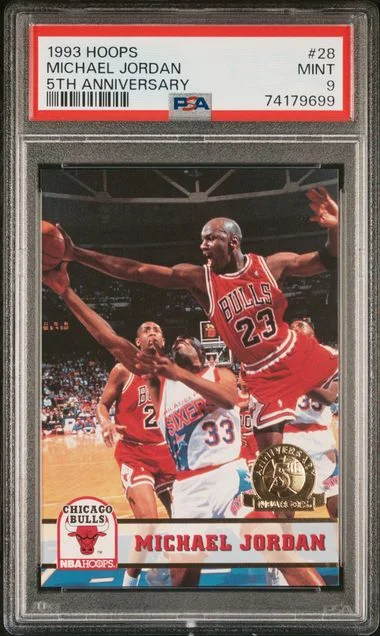 1993-94 Hoops Michael Jordan 5th Anniversary #28 card image