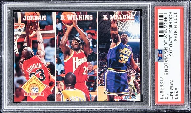1993-94 Hoops Michael Jordan/Dominique Wilkins/Karl Malone Scoring Leaders #283 card image