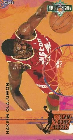 1993-94 Jam Session Hakeem Olajuwon Slam Dunk Heroes #6 card image