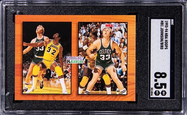 1993-94 NBA Hoops Magic Johnson/Larry Bird #MB1 card image