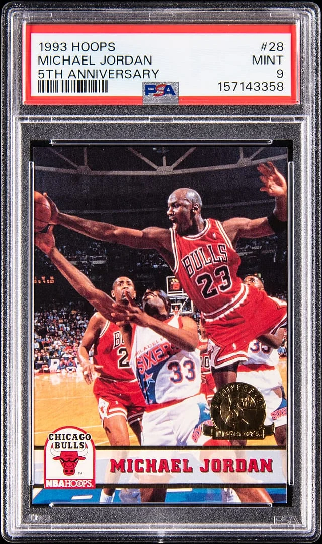 1993-94 Panini Hoops Michael Jordan 5th Anniversary #28 card image