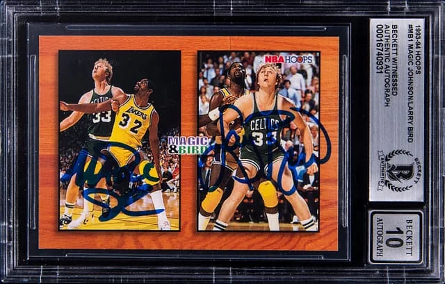 1993-94 SkyBox Hoops Magic Johnson/Larry Bird #MB1 card image