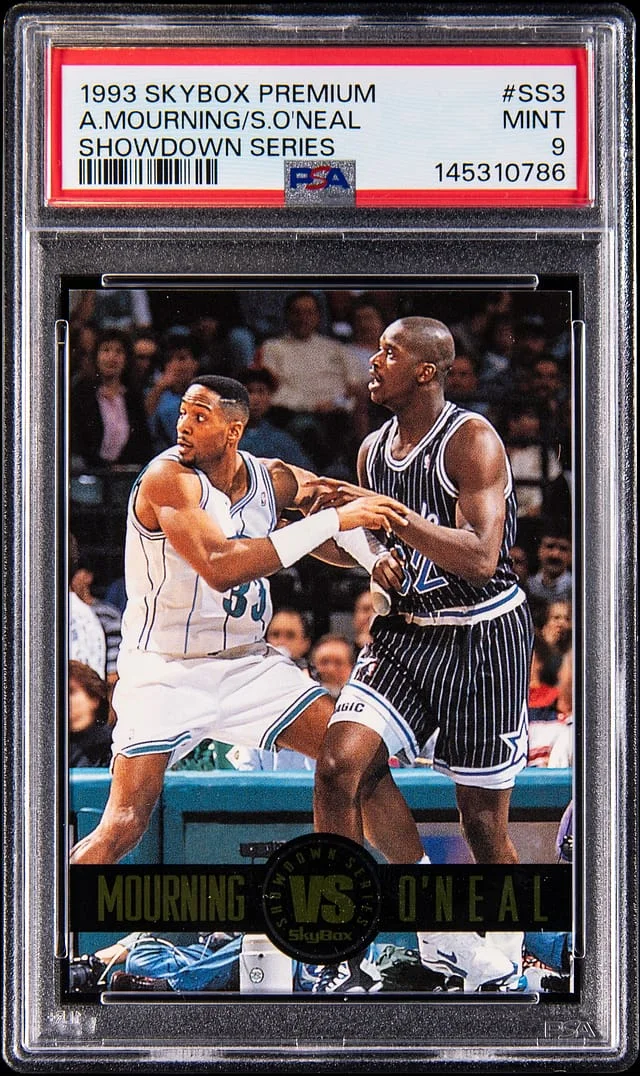 1993-94 SkyBox Premium Alonzo Mourning/Shaquille O'Neal Showdown Series #SS3 card image