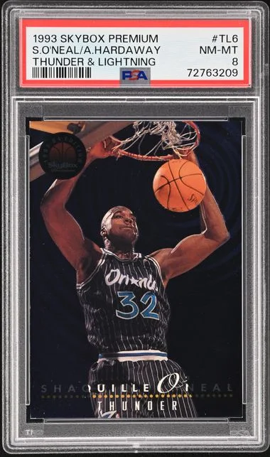 1993-94 SkyBox Premium Anfernee Hardaway/Shaquille O'Neal Thunder & Lightning #TL6 card image