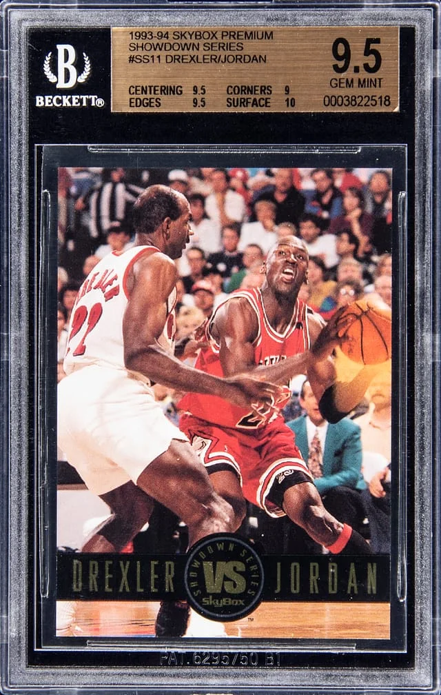 1993-94 SkyBox Premium Michael Jordan, Clyde Drexler Showdown Series #SS11 card image