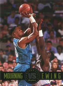 1993-94 SkyBox Premium Alonzo Mourning / Patrick Ewing Promos #NNO card image