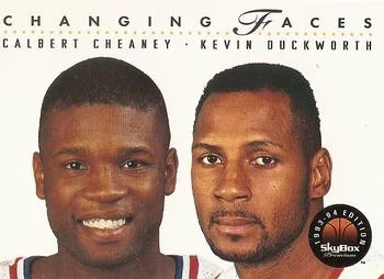 1993-94 SkyBox Premium Calbert Cheaney / Kevin Duckworth CF Variant #318 card image