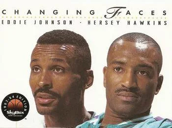 1993-94 SkyBox Premium Eddie Johnson / Hersey Hawkins CF Variant #294 card image