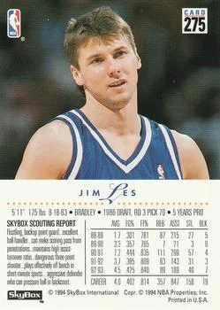1993-94 SkyBox Premium Jim Les Variant #275 card back image