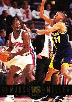 1993-94 SkyBox Premium Joe Dumars / Reggie Miller Showdown Series #SS10 card image