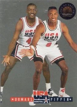 1993-94 SkyBox Premium Joe Dumars / Scottie Pippen EXCH USA Tip-Off #9 card image