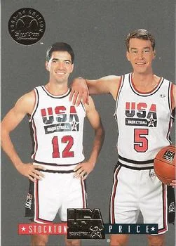 1993-94 SkyBox Premium John Stockton / Mark Price EXCH USA Tip-Off Gold #6 card image