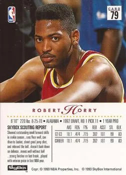 1993-94 SkyBox Premium Robert Horry Variant #79 card back image